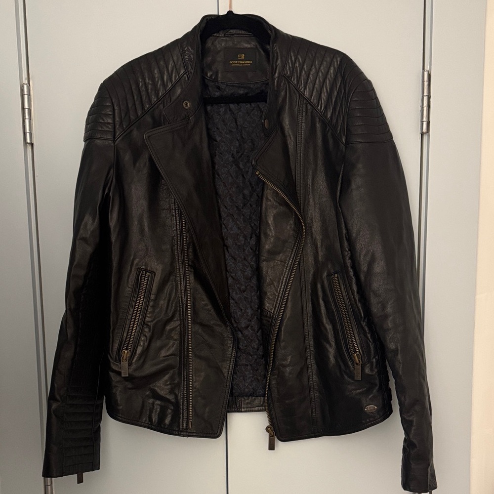Scotch & Soda Black Leather Jacket